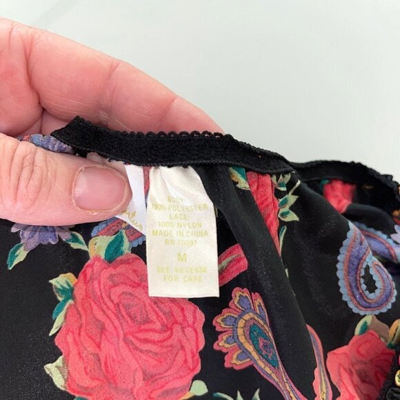 Delicates Panties Camisole Set Womens Medium M Vintage High Cut Paisley Rose - Picture 5 of 13